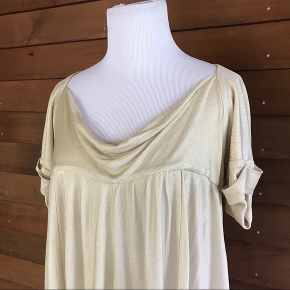 DVF metallic gold draping neck stretchy top, M. - Picture 5 of 6